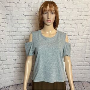 NWT New $69 DKNY Jeans Cutout Grey Top Size XL